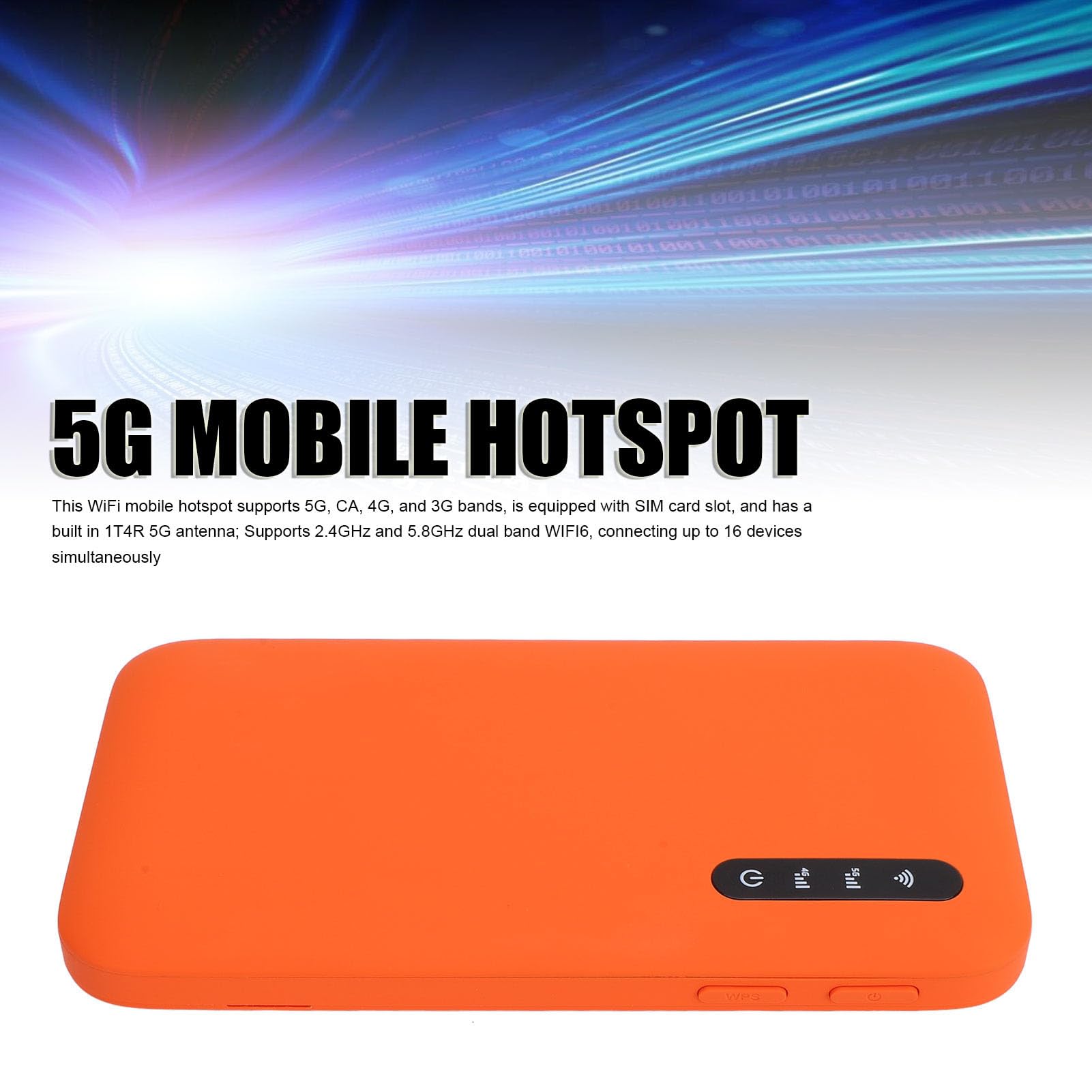 Hotspot Mobile 5G Rivoluzionario con Doppia Banda WiFi6 | Router Portatile Ad Alta velocità con Slot della Scheda SIM e Batteria da 6100Mah | Supporta 16 Dispositivi per la connettività di