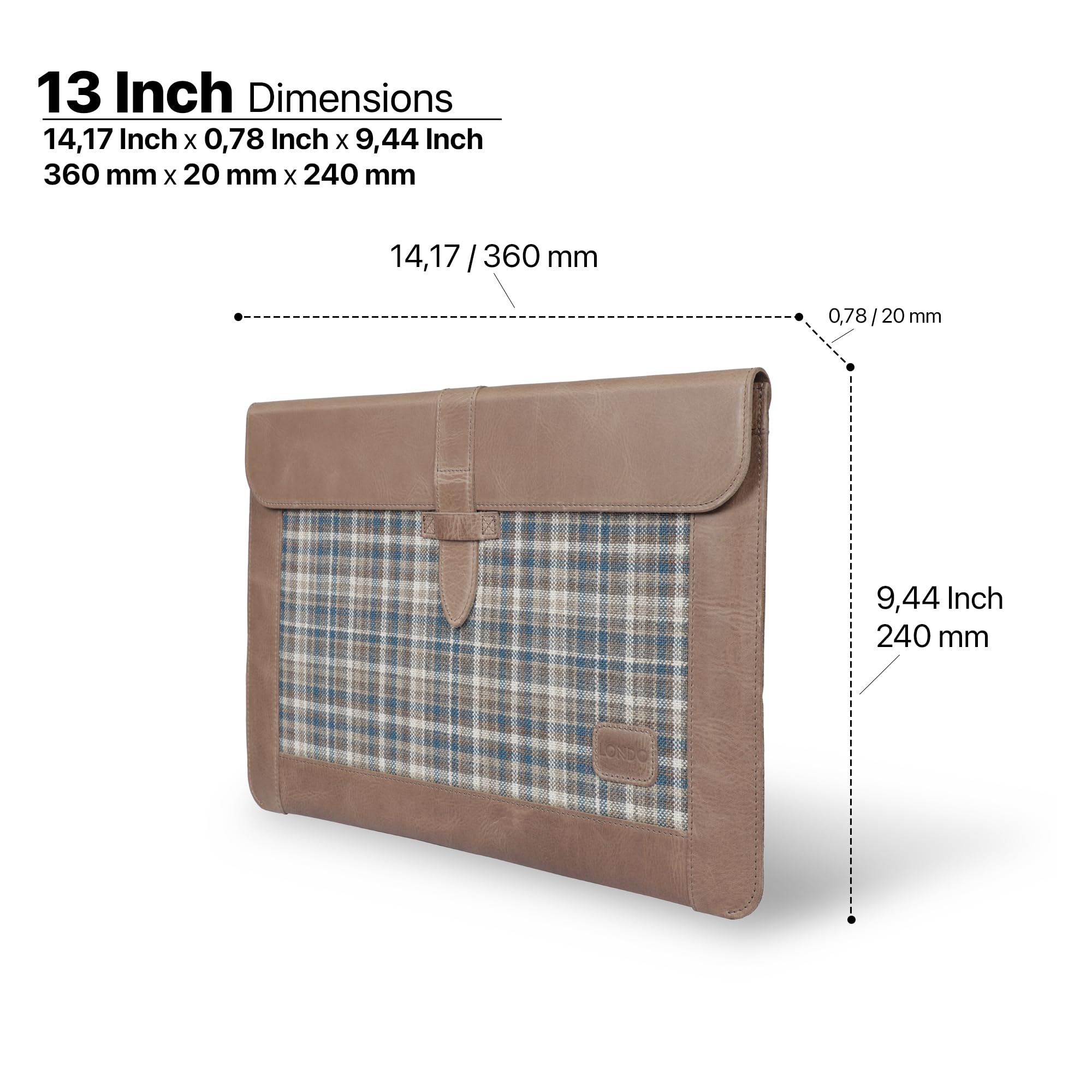 Londo Leder Hülle Kompatibel mit MacBook Pro 14 & Air 13-13.3 Zoll (M5 – Bild 5