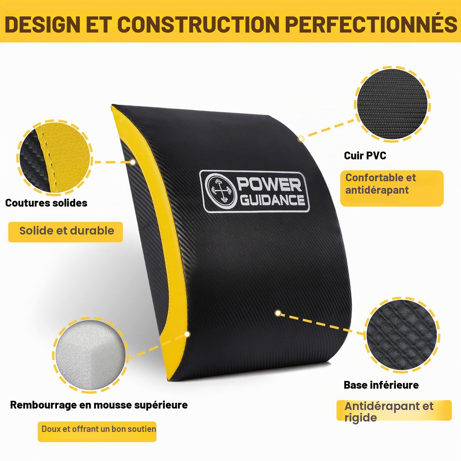 POWER GUIDANCE Tapis d'exercices abPOWER GUIDANCEdominaux et de mouvements complets