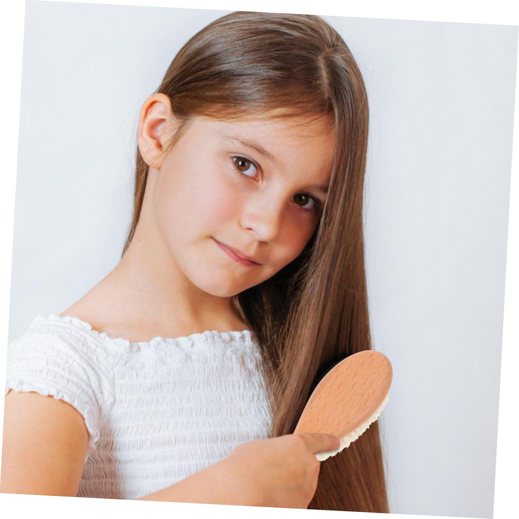 Toyvian Baby Hair Brush Set for Newborns Grooming Kit Wooden Comb Wool Hair Care Kit