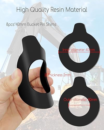 Miniatura 2 de Kit de 8 puntas de cubo de 1.57 pulgadas para excavadora Cat Kubota Takeuchi Komatsu y minicargadora, alta elasticidad y resistencia a las grietas,