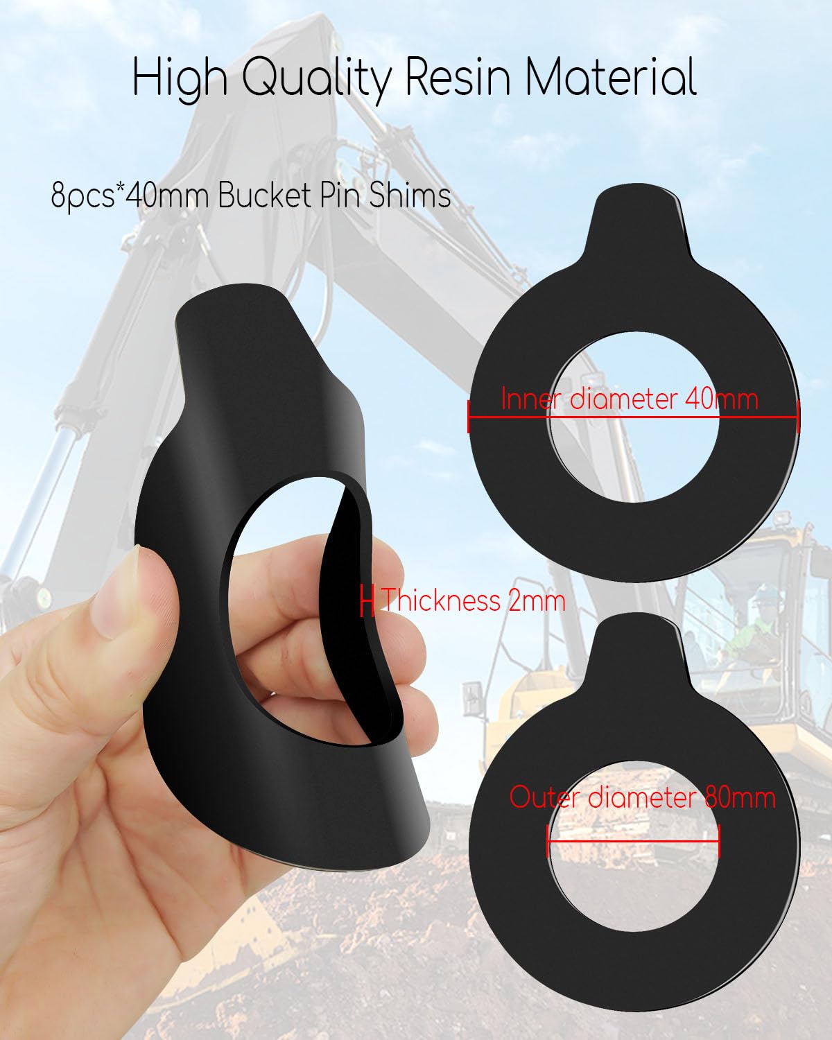 Amazon.com: 8pcs 40mm Bucket Pin Shim Kit Fit for Cat Kubota