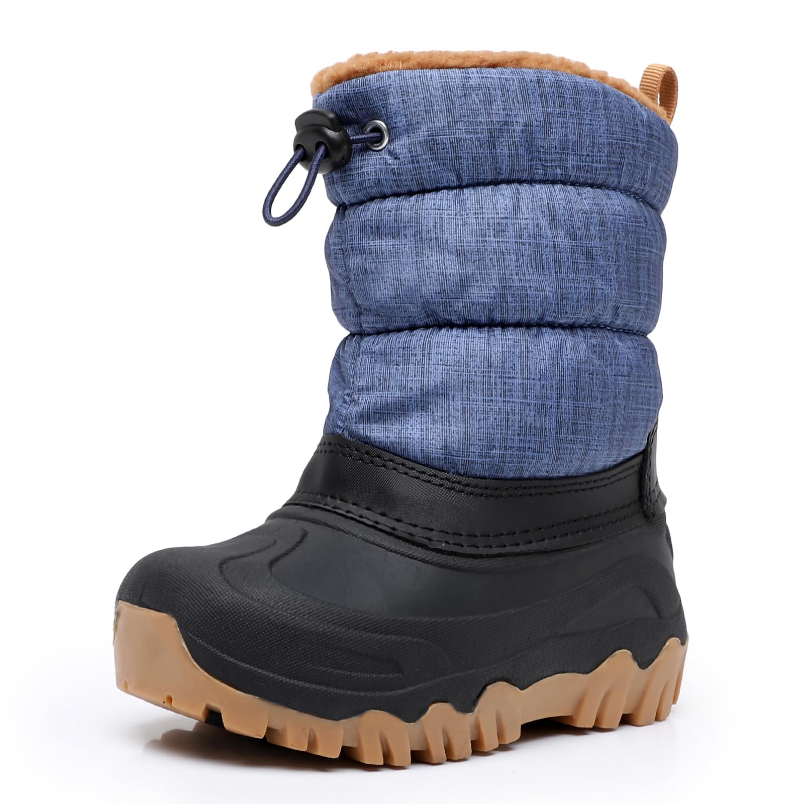 Ahannie Winter-Schneestiefel für Kinder, Jungen, Mädchen, wasserdicht, rutschfest, warm, Outdoor-Schuhe (Kleinkind/kleines Kind)
