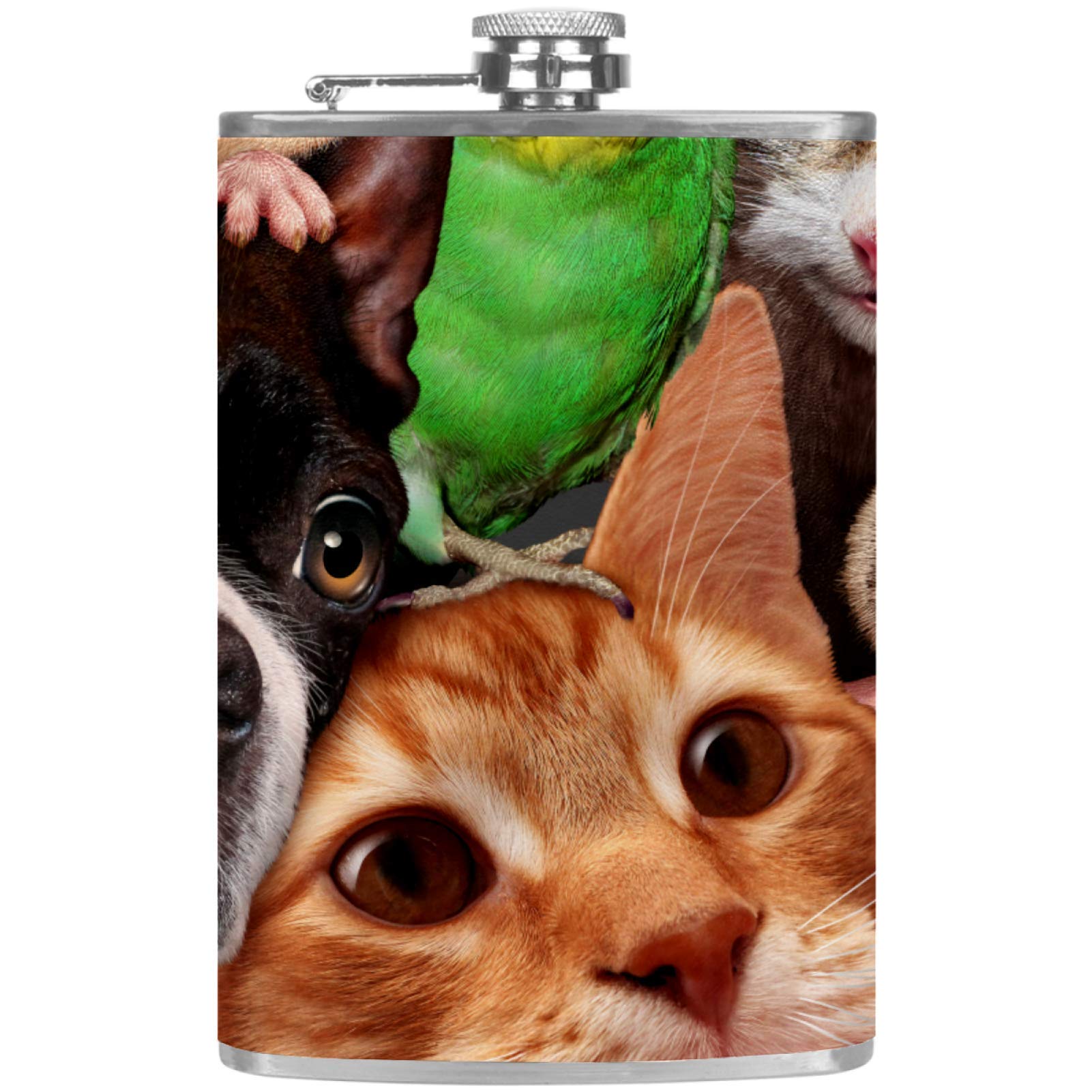 Flasque à whisky en cuir avec entonnoir pour le camping et le bar