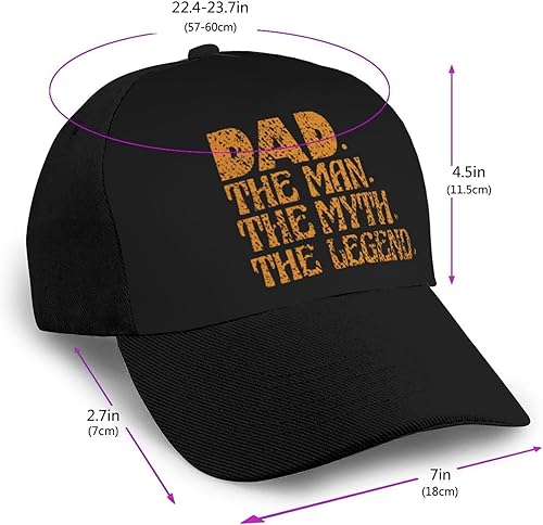 Miniatura 2 de LIFANGMI Adjustable Dad The Man The Myth The Legend Baseball Cap for Men Women Baseball Hat Outdoor Casual Breathable Caps Trucker Hats Sun Hat Black