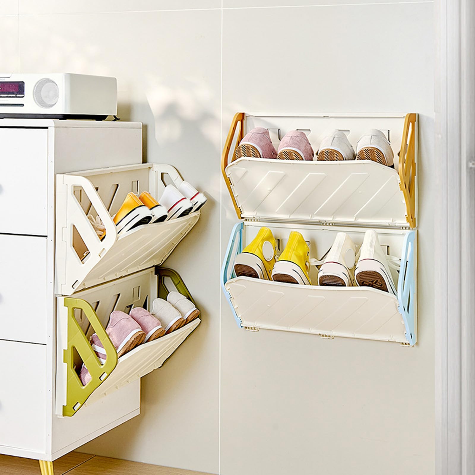 Scarpiera verticale espandibile, facile installazione, multiuso per affittuari, design moderno, soluzione perfetta per risparmiare spazio