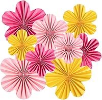 Vista 8 de SUNBEAUTY Abanicos de papel dorados y negros para fondo de fiesta de té, boda, primavera, cumpleaños, aula, baby shower, Halloween, decoración