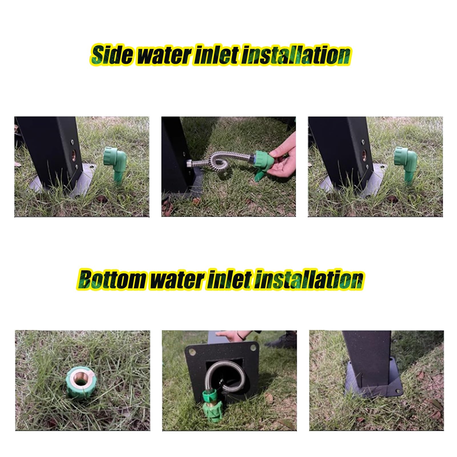 Colonne d'eau de Jardin carrée Verticale, Colonne d'eau antigel extérieure avec 2 robinets, Distributeur d'eau, 2 Options d'entrée d'eau pour l'irrigation