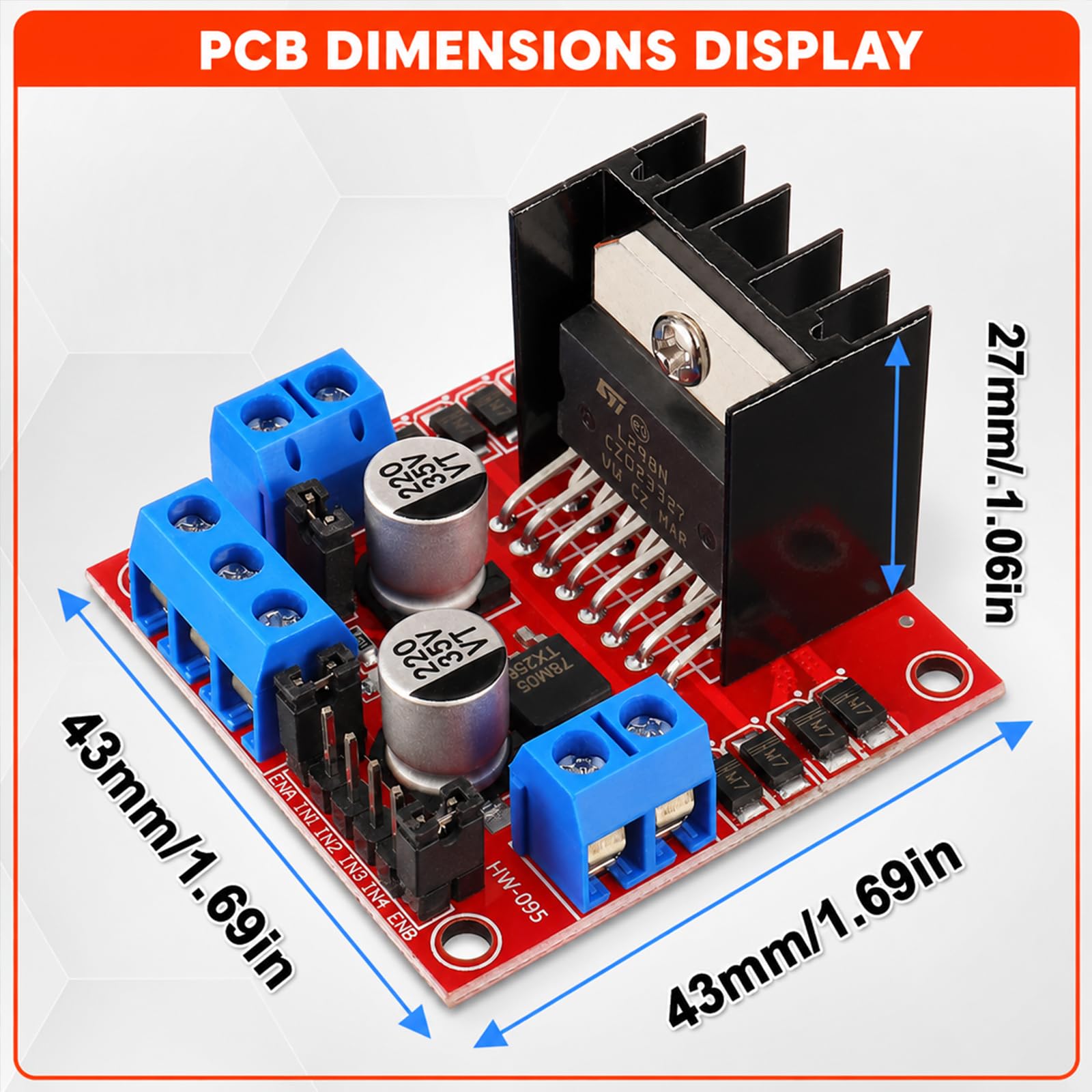 Moduli scheda controller L298N motore passo-passo DC Dual H-Bridge, adatti per Arduino Smart Car Power UNO Mega R3 Mega2560