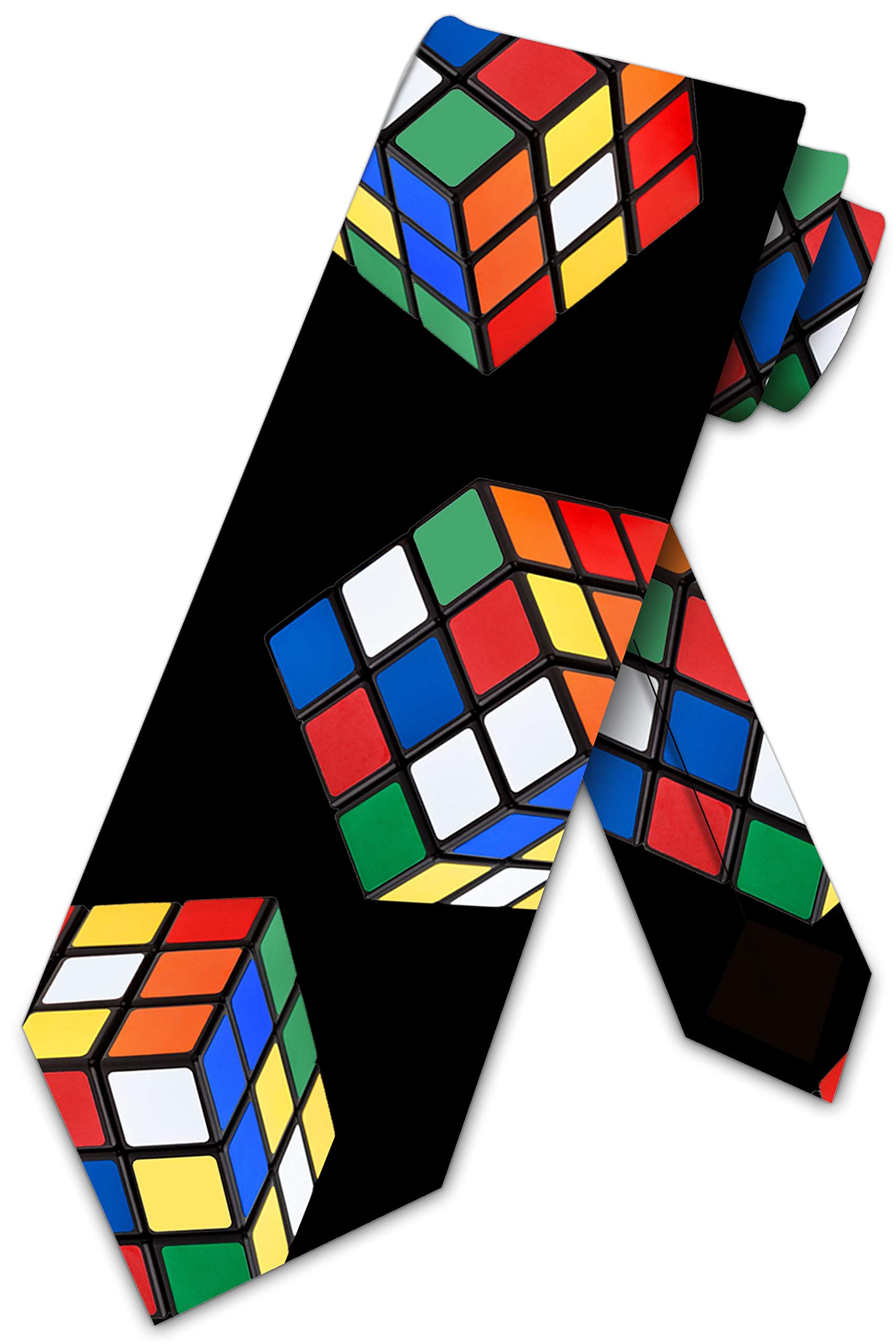 BHHJKK Puzzle Cube Ties Mens 3D Puzzle Necktie