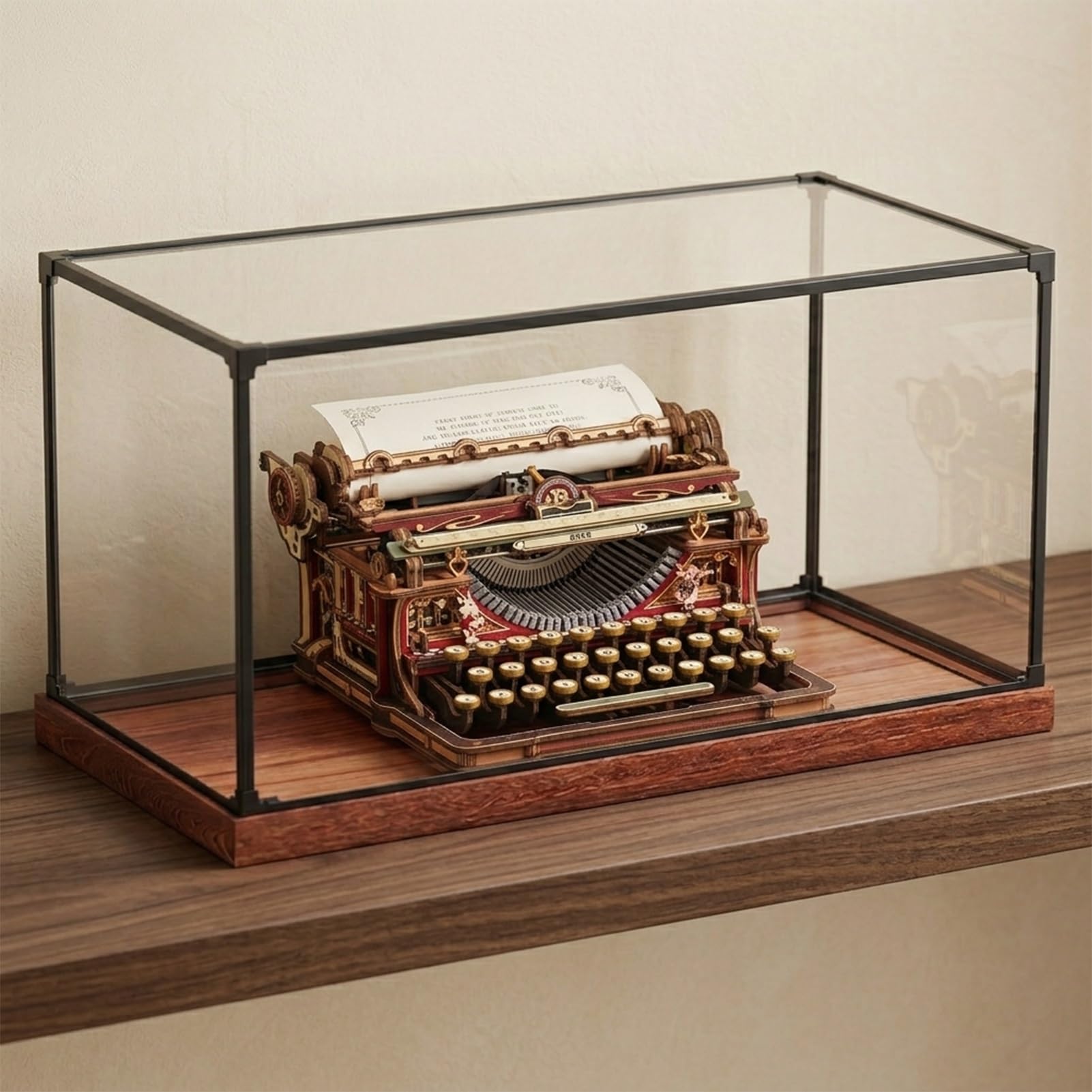 Transparent Acrylic Display Case with Reinforced Frame, UV Protected Removable Display Box for Typewriter, Collectibles Showcase Cube Box(20x20x20cm/8x8x8in)