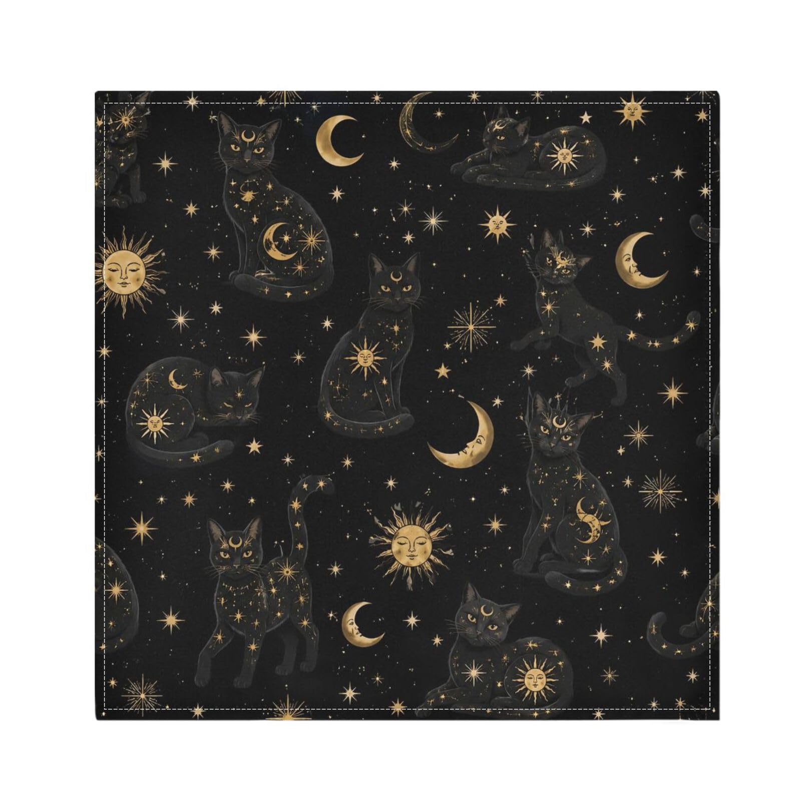 Ttgoth Sun Moon Cloth Napkin Set of 6 Washable & Reusable Dinner Napkins for Dining Table, Banquets, Wedding, Party, 50x50 cm