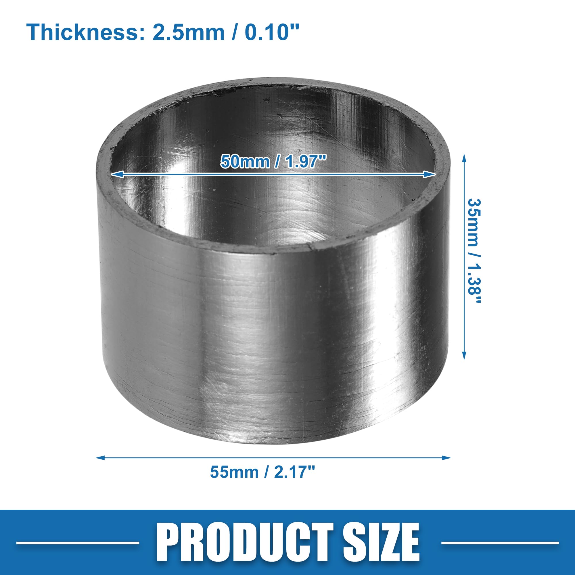 A ABSOPRO Guarnizione per tubo di scarico per motocicletta, diametro esterno 55 mm, anellos di tenuta silenziatore (set di 2)