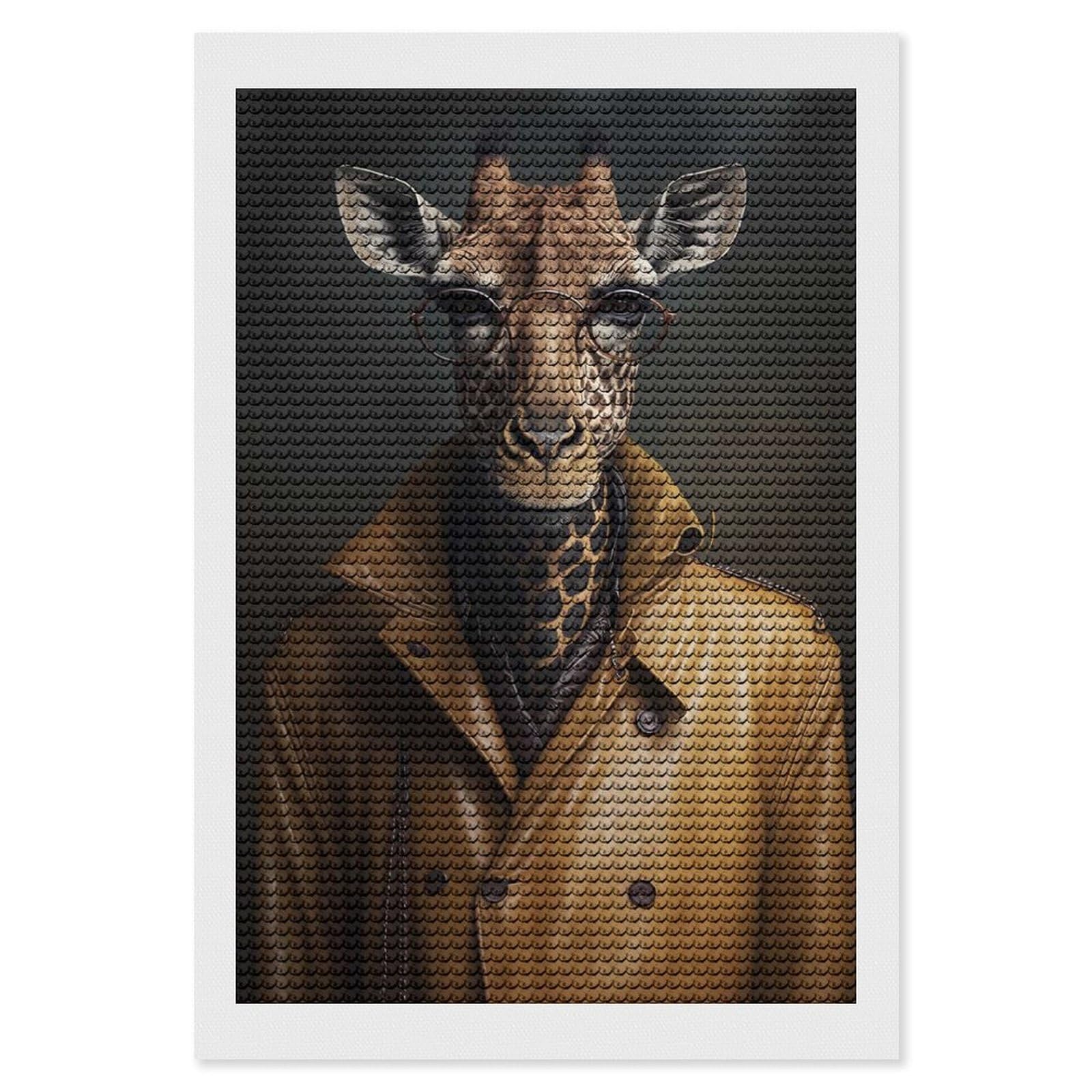Junmoney George Giraffe Diamond Painting Kit 8"x12", Easy Handmade Project, Easy to Enjoy, Aesthetic Room Decor, Christmas Gift