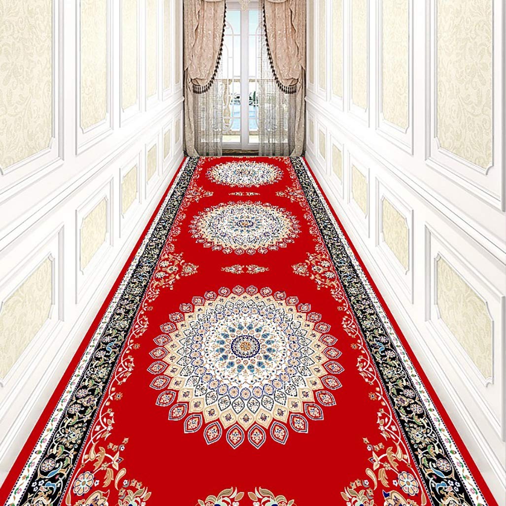 Primitive Rug Runner, dywan antypoślizgowy, tęczowy wielokolorowy, dywan do jadalni o rustykalnym wyglądzie, dywan w różnych rozmiarach Dywany (kolor: B, rozmiar: 500 x 140 cm)