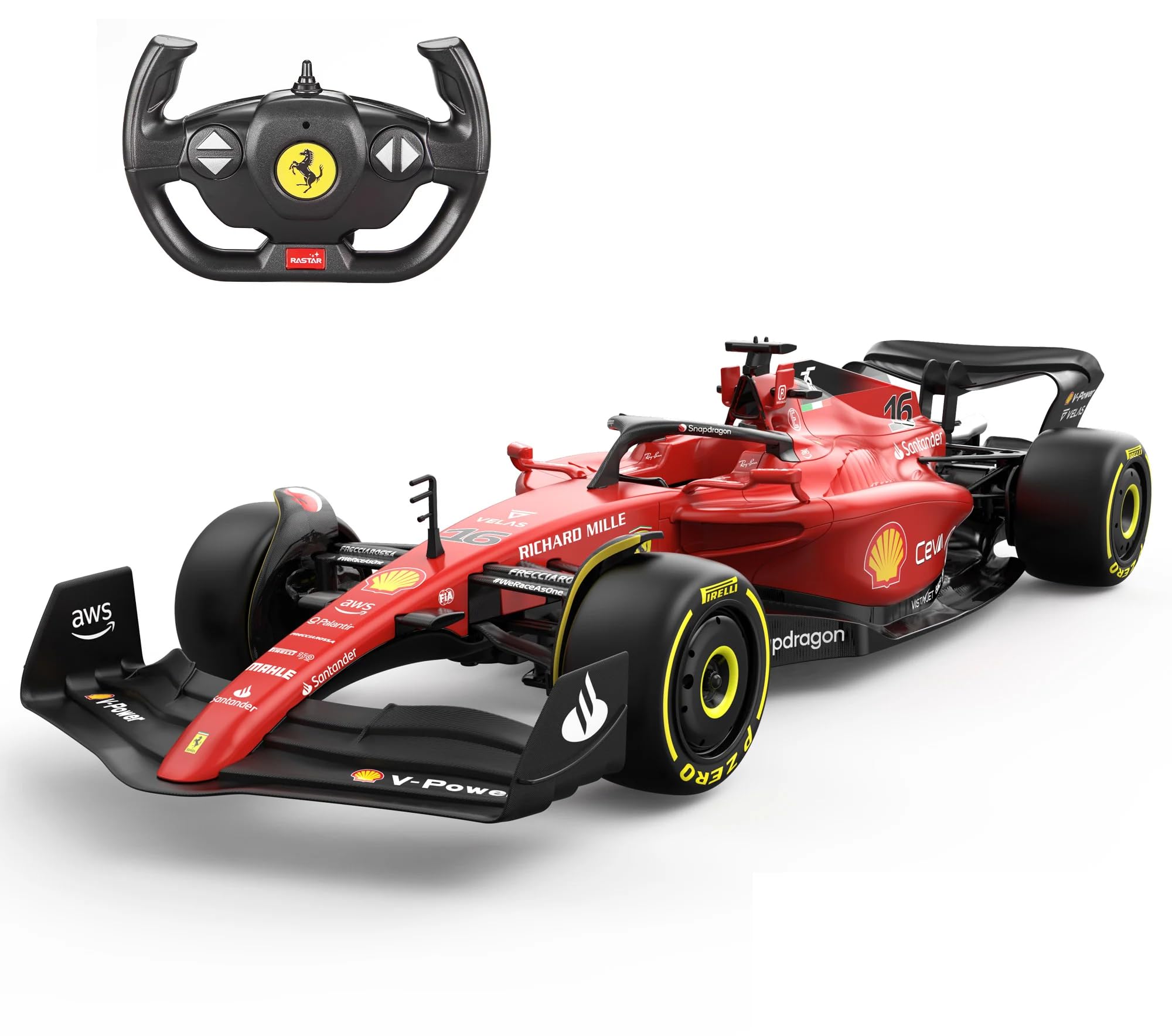 Carro carrinho de controle remoto Ferrari Fórmula 1 F1-75 Charles