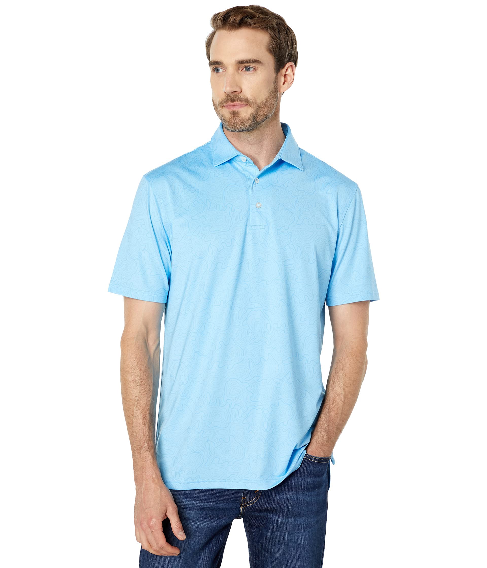 Southern Tide Driver Wave Peak Print Performance Polo