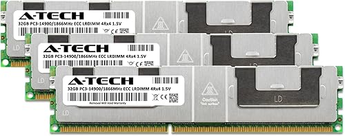 Miniatura 10 de A-Tech - Kit de 256 GB (8 x 32 GB) DDR3  DDR3L PC3L-12800 1600MHz ECC carga reducida 4Rx4 1.35V 240 pines LRDIMM Quad Rank módulos RAM de memoria de