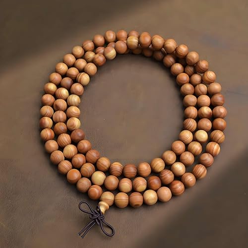 Vista 2 de Zen Dear Pulsera unisex de Thuja Sutchuenensis con cuentas de madera, collar de oración Mala