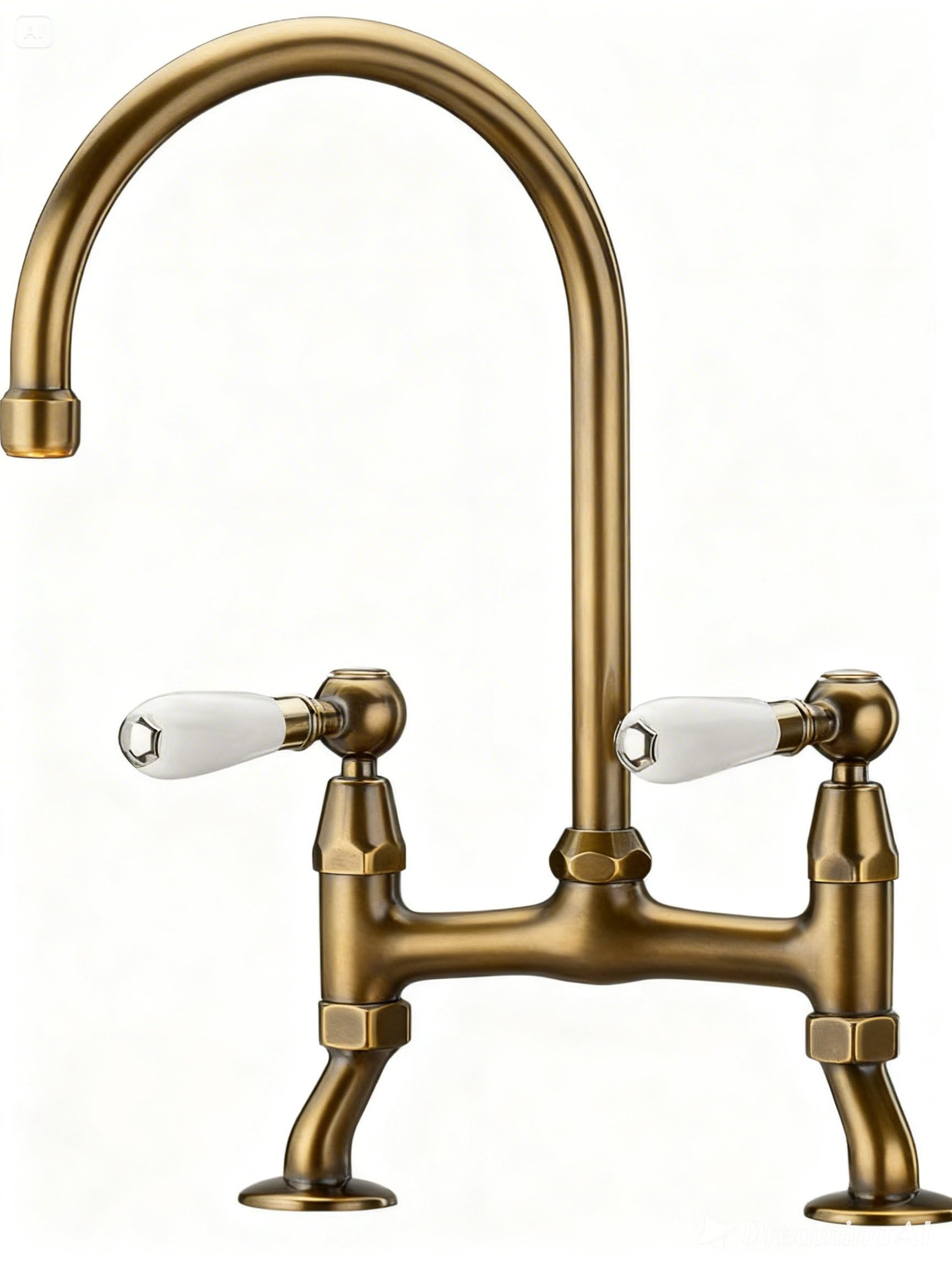 Piralla Bronze Tevere Cranked Leg Bridge Kitchen Tap