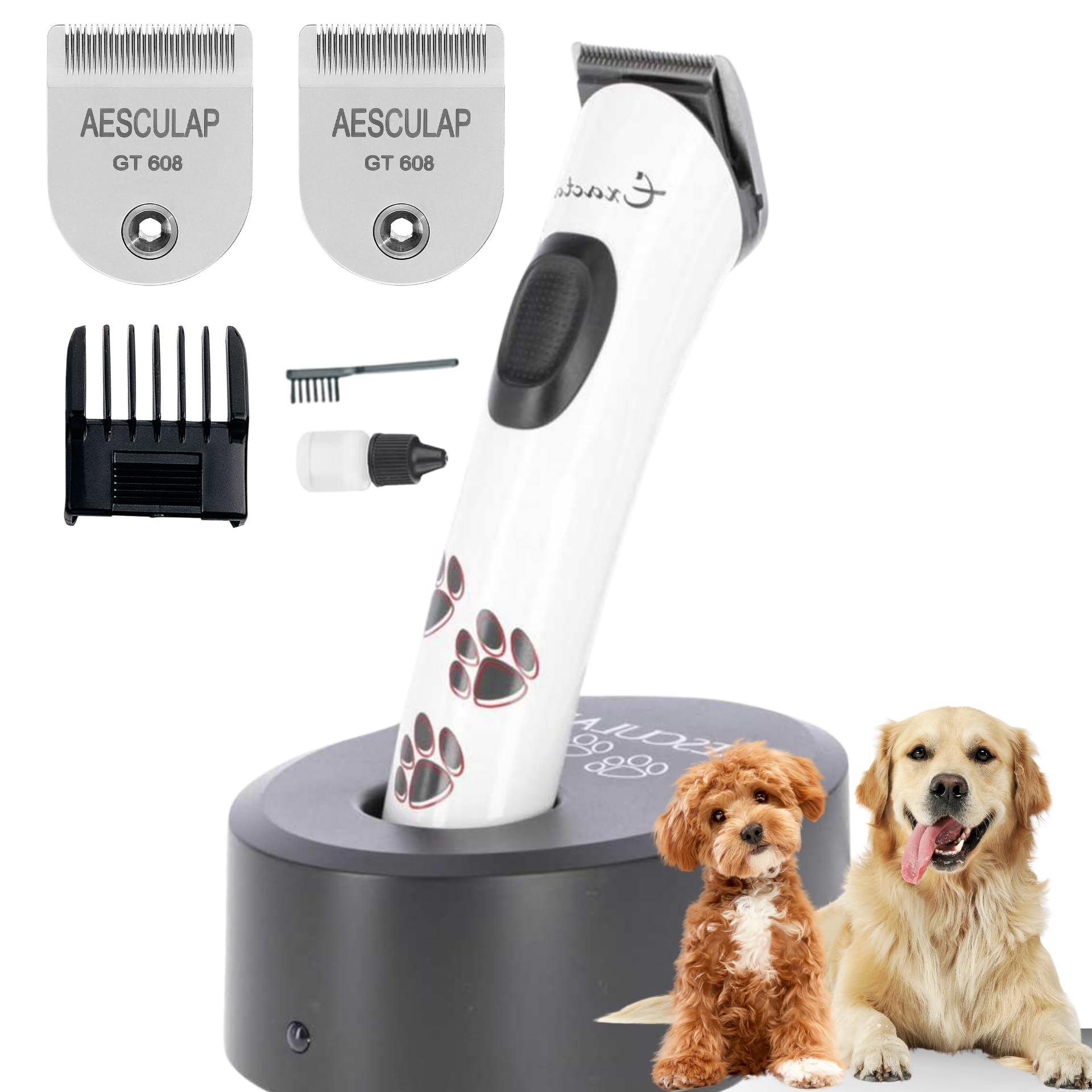 Agrarzone Aesculap Exacta Tondeuse pour chien Blanc | Tête de rasage de rechange, silencieuse, sans vibrations, mince, légère