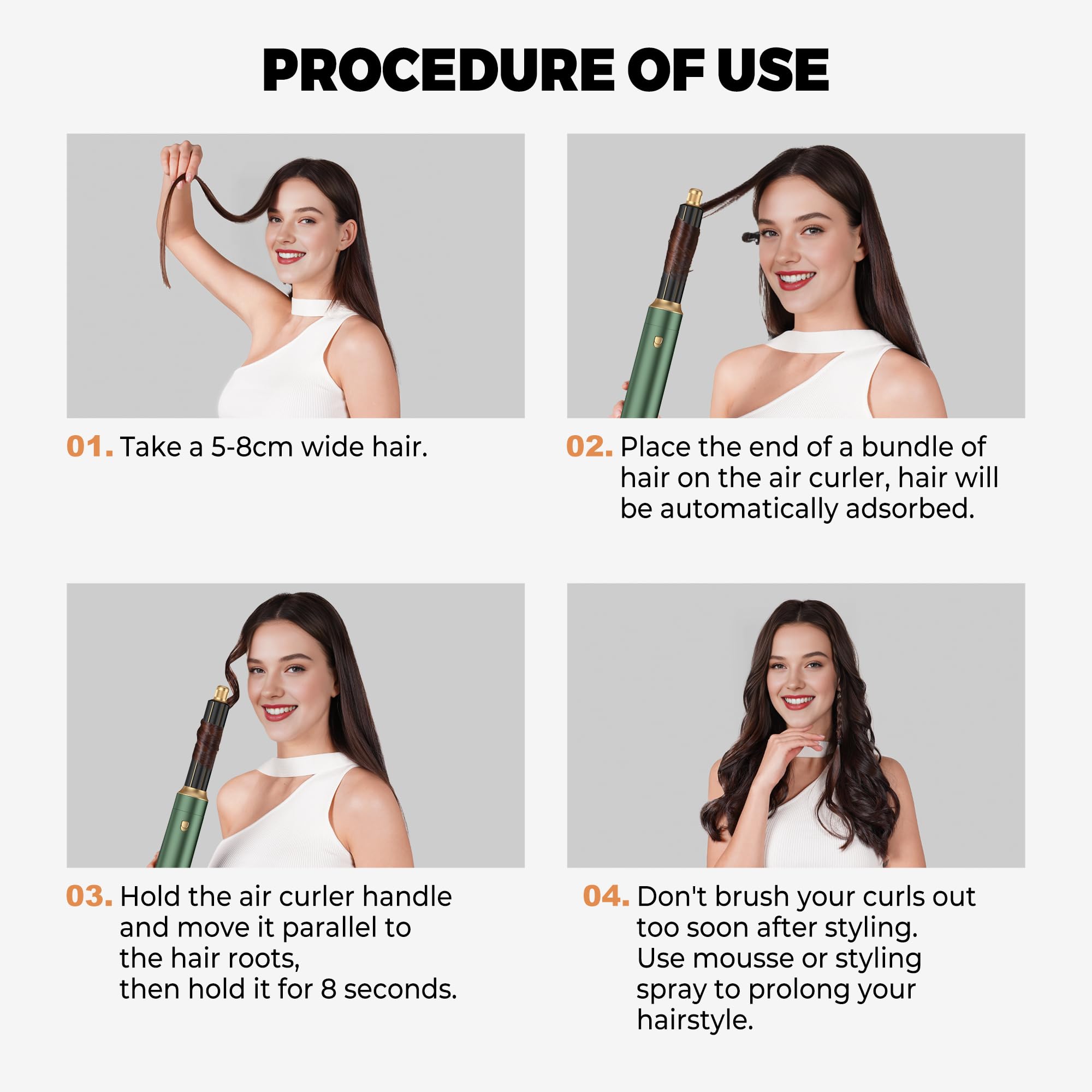 OKWRAP 5-in-1 Hot Air Styler, 700W Auto-Wrap Curlers, 110-120V