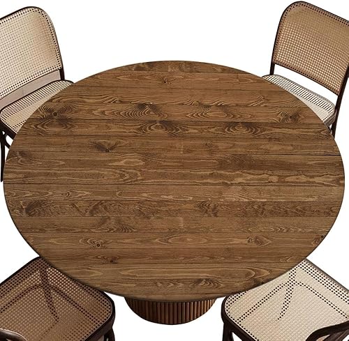 Wood Texture Background Surface Elastic Edged Round Outdoor Table cloth Round Ta