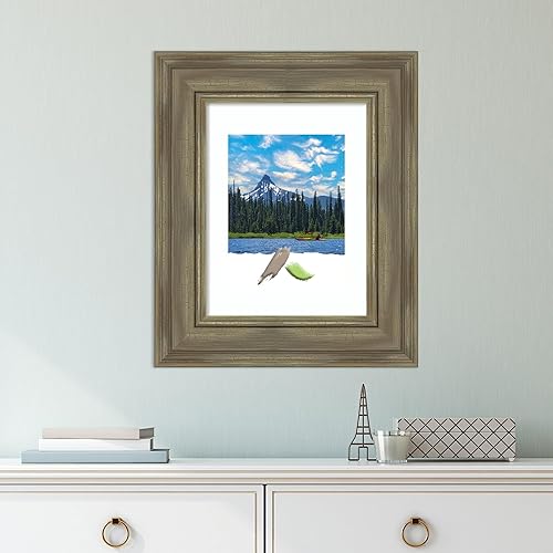 Miniatura 6 de Amanti Art Marco de fotos Alexandria Greywash de madera, tamaño de apertura de 11 x 14 pulgadas (mate a 8 x 10 pulgadas) - Marco de fotos, marco de