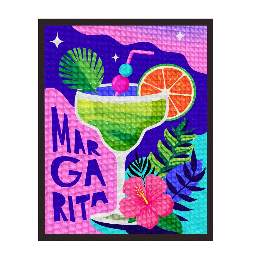 Splat Planet Margarita Diamond Painting Kit, Rhinestone, Framed Diamond Art, 5D Diamond Painting Kit, Home Wall Decoration,Arts and Crafts for Adults, Kids, 30x40cms