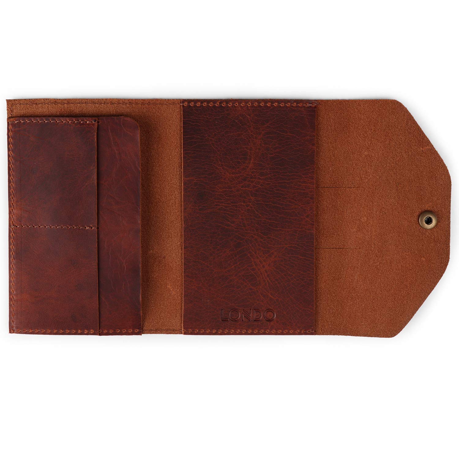 Londo Porte-Documents en Cuir Véritable avec Bloc-Notes et Fermeture à Pression