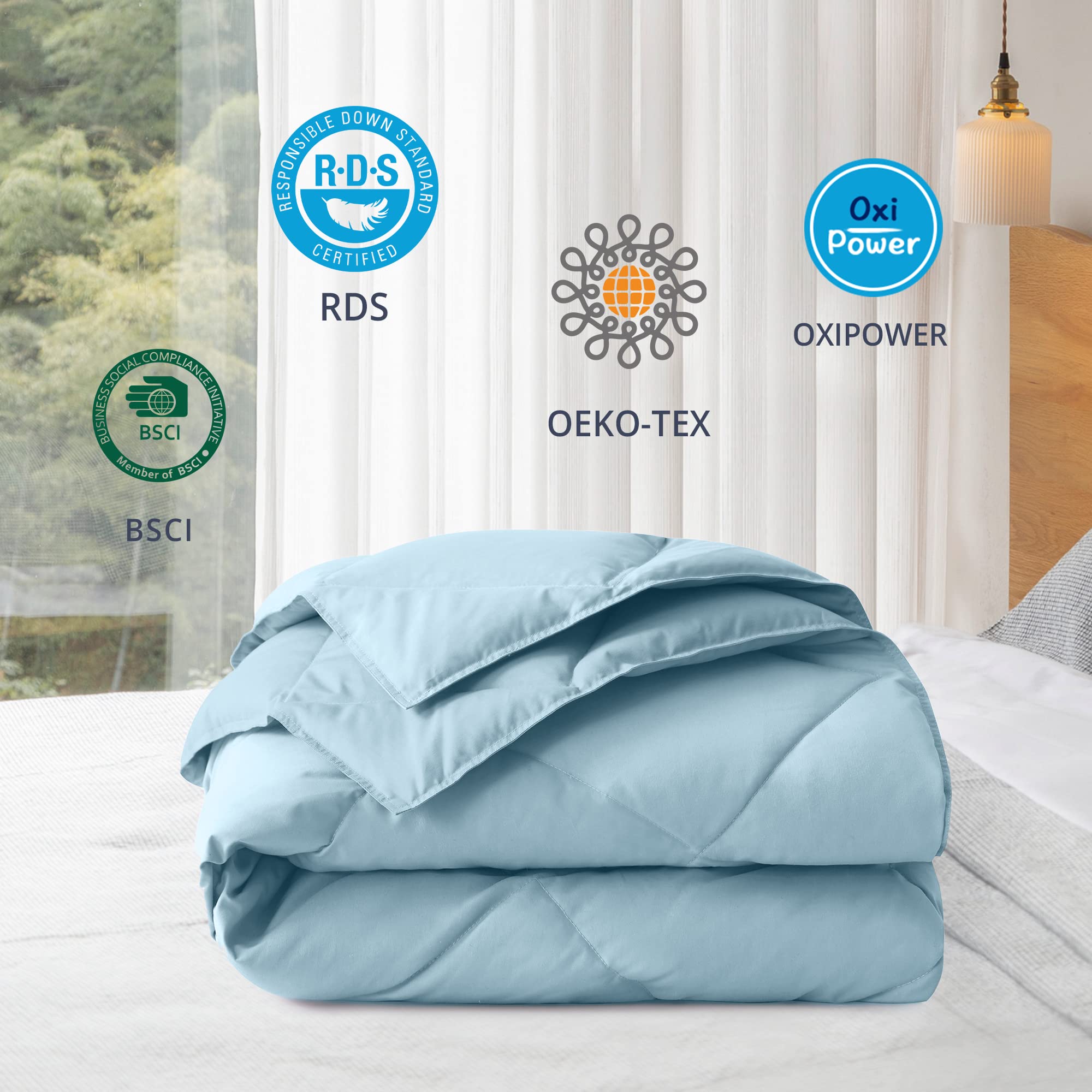 Amazon.com: puredown® Down Throw Blankets for Couch, Lightweight Down Throw  for Indoor and Outdoor, Soft Throw Blanket for Travel and Home, Sky Blue  50 x 70 : Home u0026 Kitchen