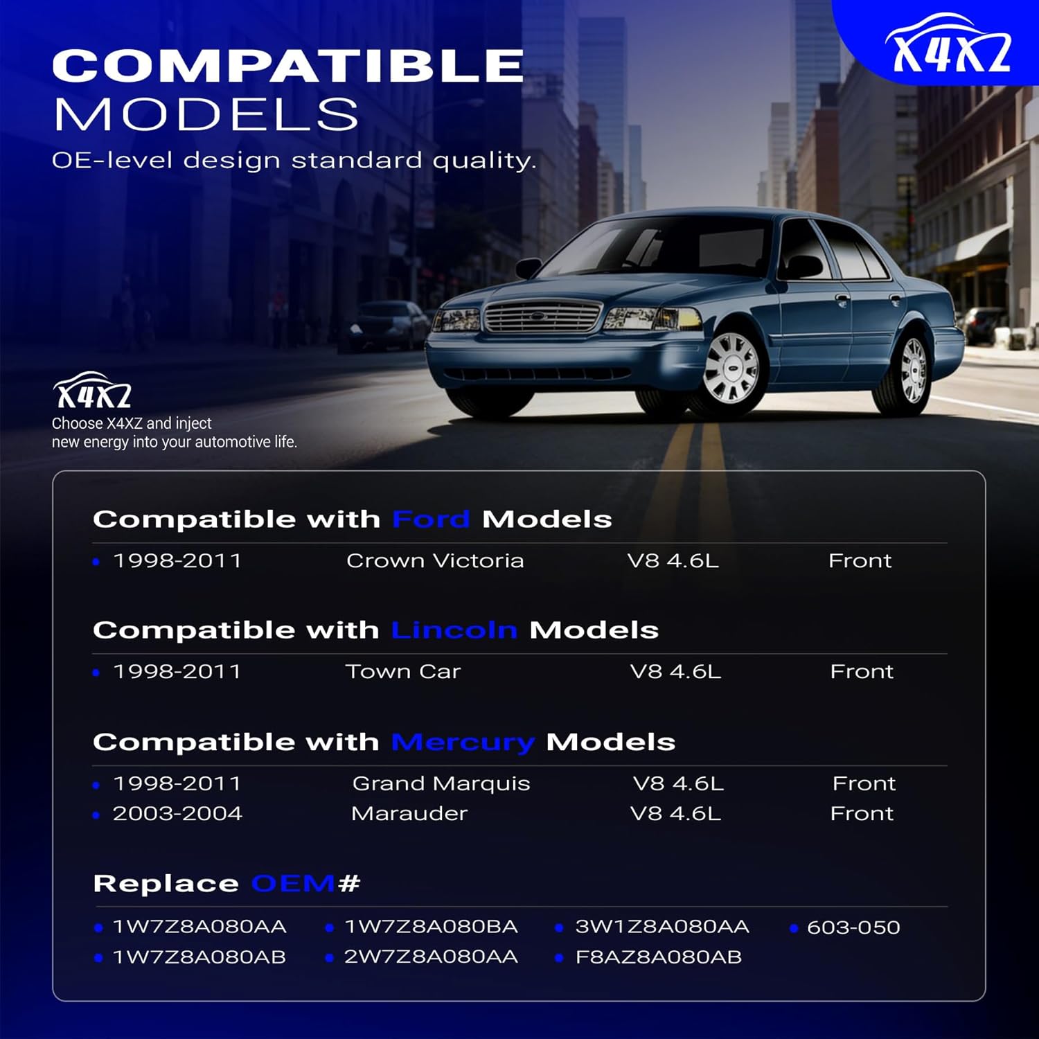 603-050 Coolant Overflow Reservoir Tank with Cap For 1998-2011 Ford Crown Victoria/Lincoln Town Car/1998-2011 Mercury Grand Marquis/2003-2004 Mercury Marauder V8 4.6L Replaces# 1W7Z8A080AA 3W1Z8A080AA