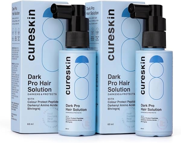 Cureskin Sérum Anticanas | Reduce Gradualmente las Canas en Cabello y Barba Sin Tinte | Restaura el Color Natural del Cabello en 4 Meses con Péptido-52, Acetil Tirosina y Extracto de Alerce (Suministro de 2 Meses) Antienvejecimiento, 2.03 Count (Paquete de 2)