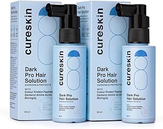 Cureskin Anti Grey Hair Serum | Gradually Reduces Gray Hair on Head & Beard Without Dye | Restores Natural Hair Colour in 4 months with Peptide-52, Acetyl Tyrosine & Larix Extract (2 Months Supply)