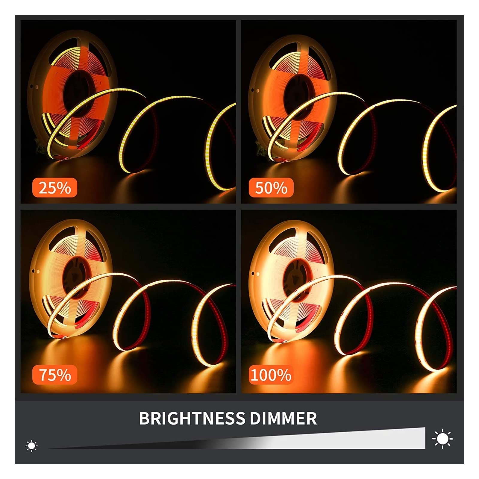 DC 12V COB Led ストリップ 320 LEDs/M RA90 Sfe008fbd8daf47868744197a41123