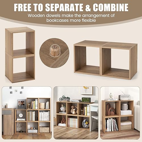 Miniatura 9 de LOKO Organizador de almacenamiento apilable de 2 cubos organizador de almacenamiento independiente con dispositivo anticaídas estantería de