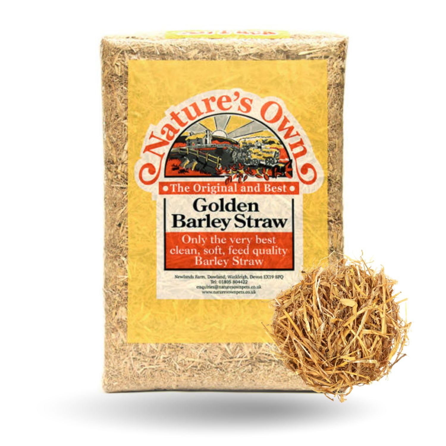 Nature's Own Golden Barley Straw Xl Bag Animal Ped Bedding - For Chicken Poultry Hamster Rabbit Mice Gerbils Guinea Pig Small Animals Nesting & Burrowing - 3.5kg