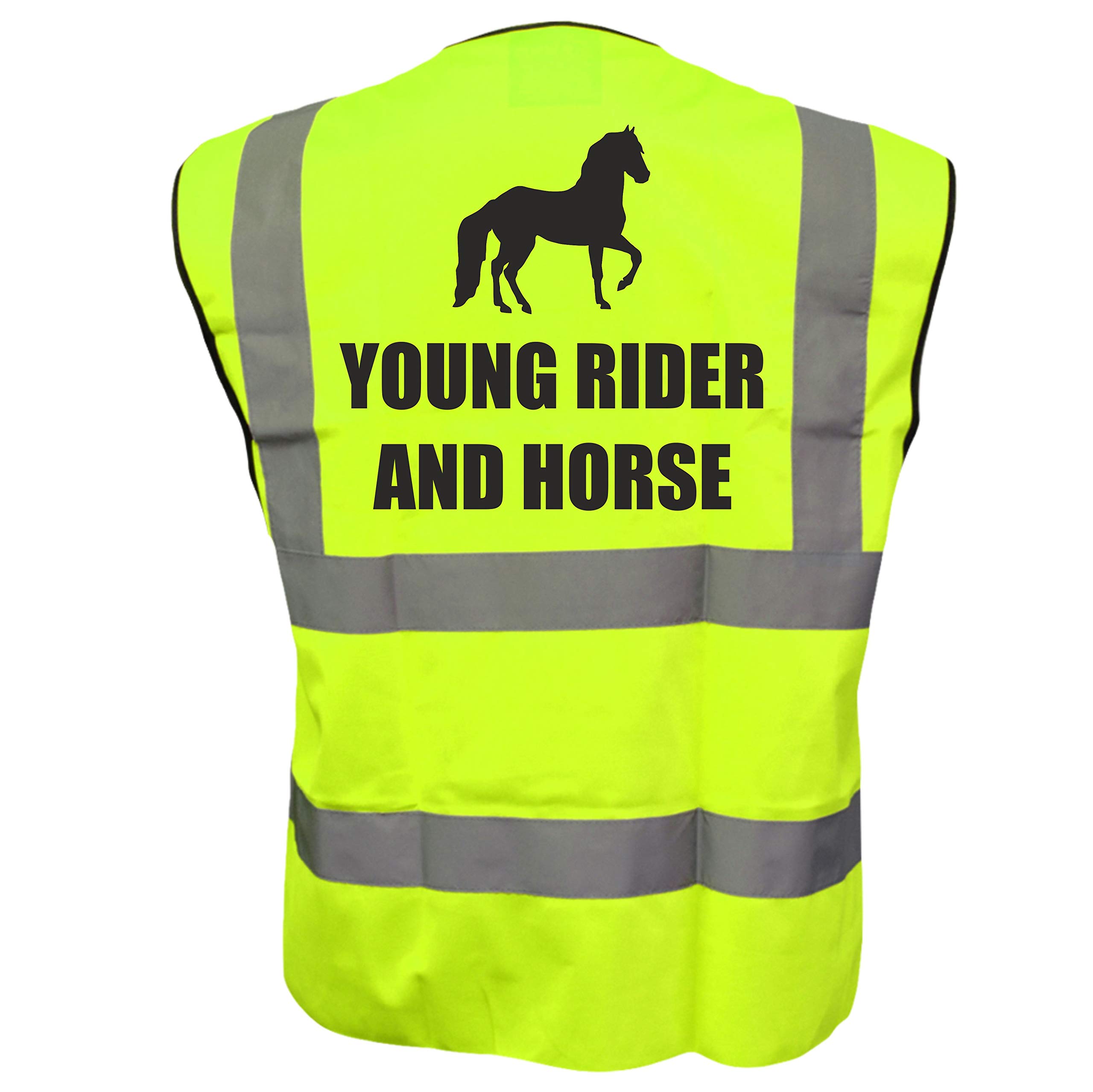 Young Rider and Horse Childs Hi Vis Vest Children's High Viz Reflective Safety Kids Waistcoat Fancy Dress Road Safe Horse Rider Riding