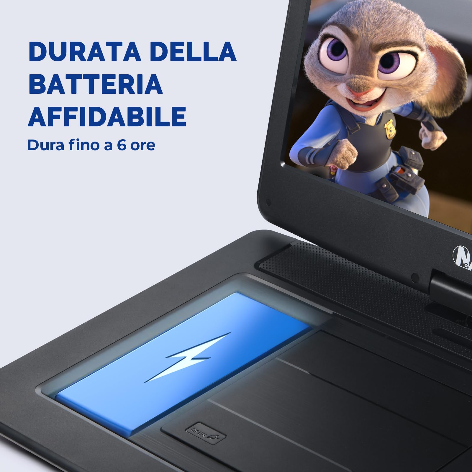NAVISKAUTO Lettore DVD Portatile 17,5 Pollici Schermo 16 Pollici HDMI USB TF AV OUT Region Free