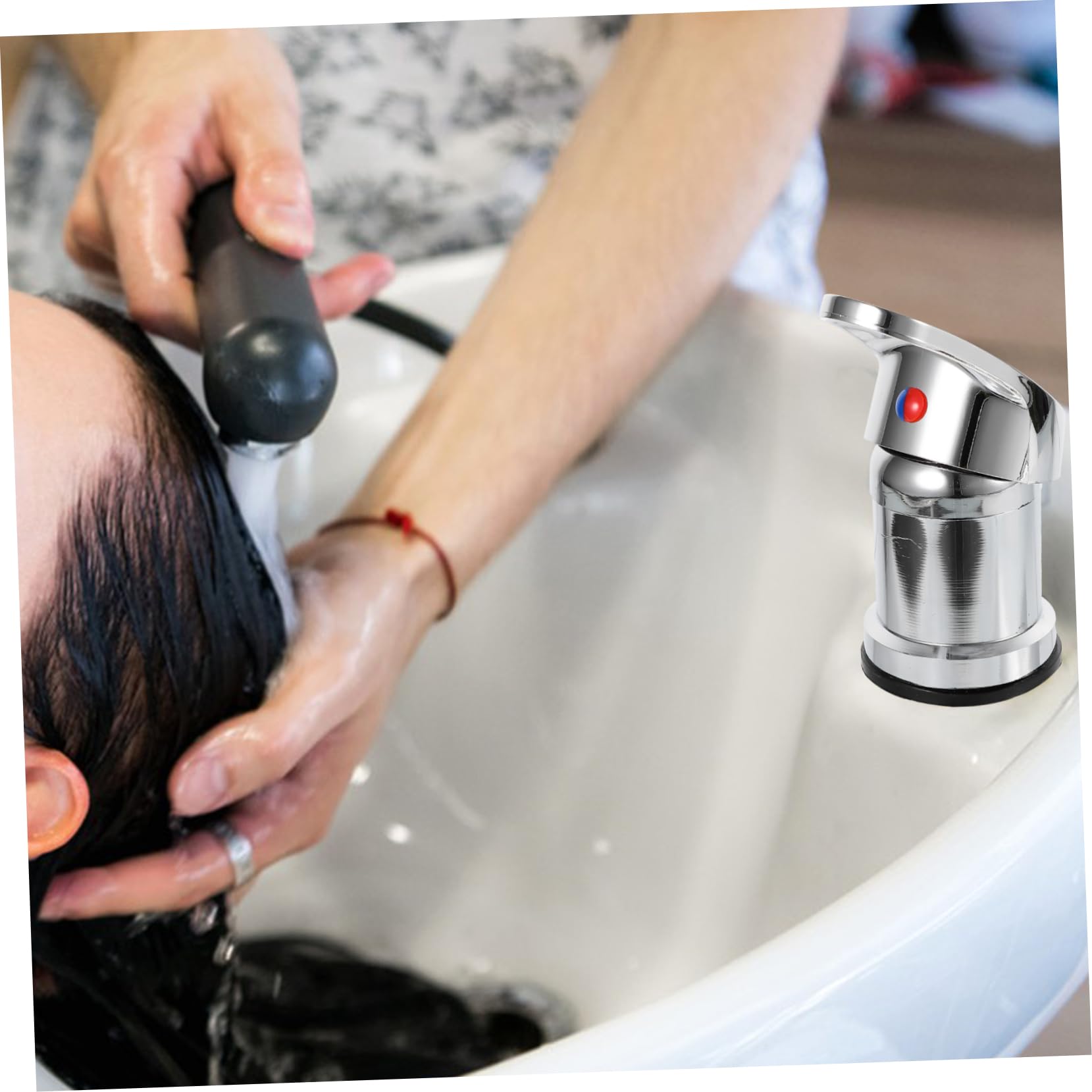 HOMSFOU 2pezzi Rubinetto Miscelatore Professionale Per Parrucchieri Rubinetto Shampoo Per Letto Accessorio Per Salone Facile Controllo Temperatura Materiale Durevole e Sicuro Design