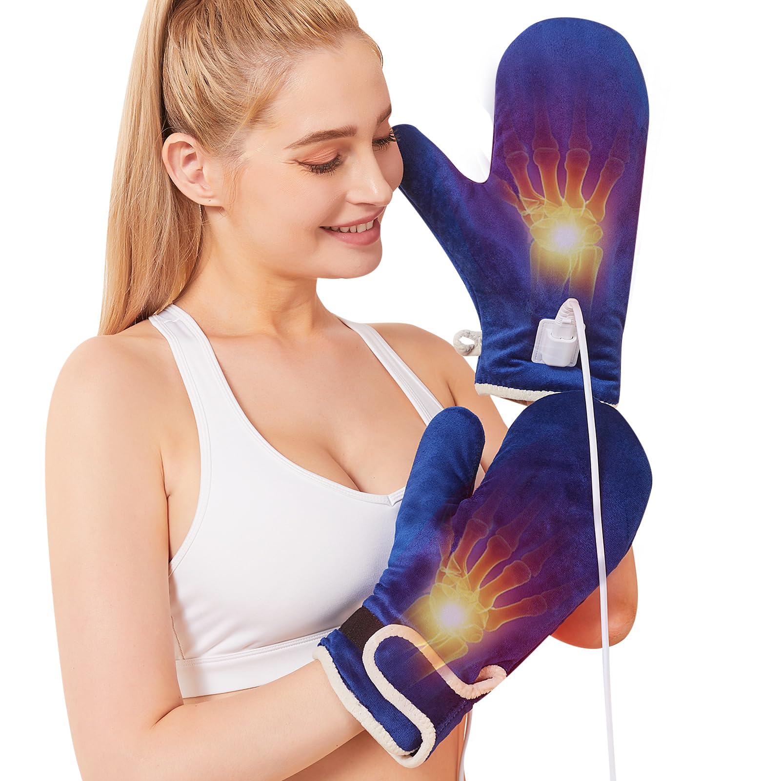 Heated Gloves for Hand Pain Relief, 2 Pack Electric Wrist/Fingers/Whole Hand Heating Pad, 86-158℉ & Auto Shut Off Heated Mittens, Ideal for Arthritis Pain Relief & Carpal Tunnel Relief