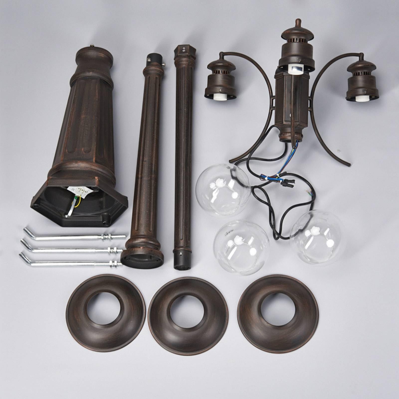 Lindby Lampione da esterni dimmerabile (Country) colore Marrone Candelabro, lampada
