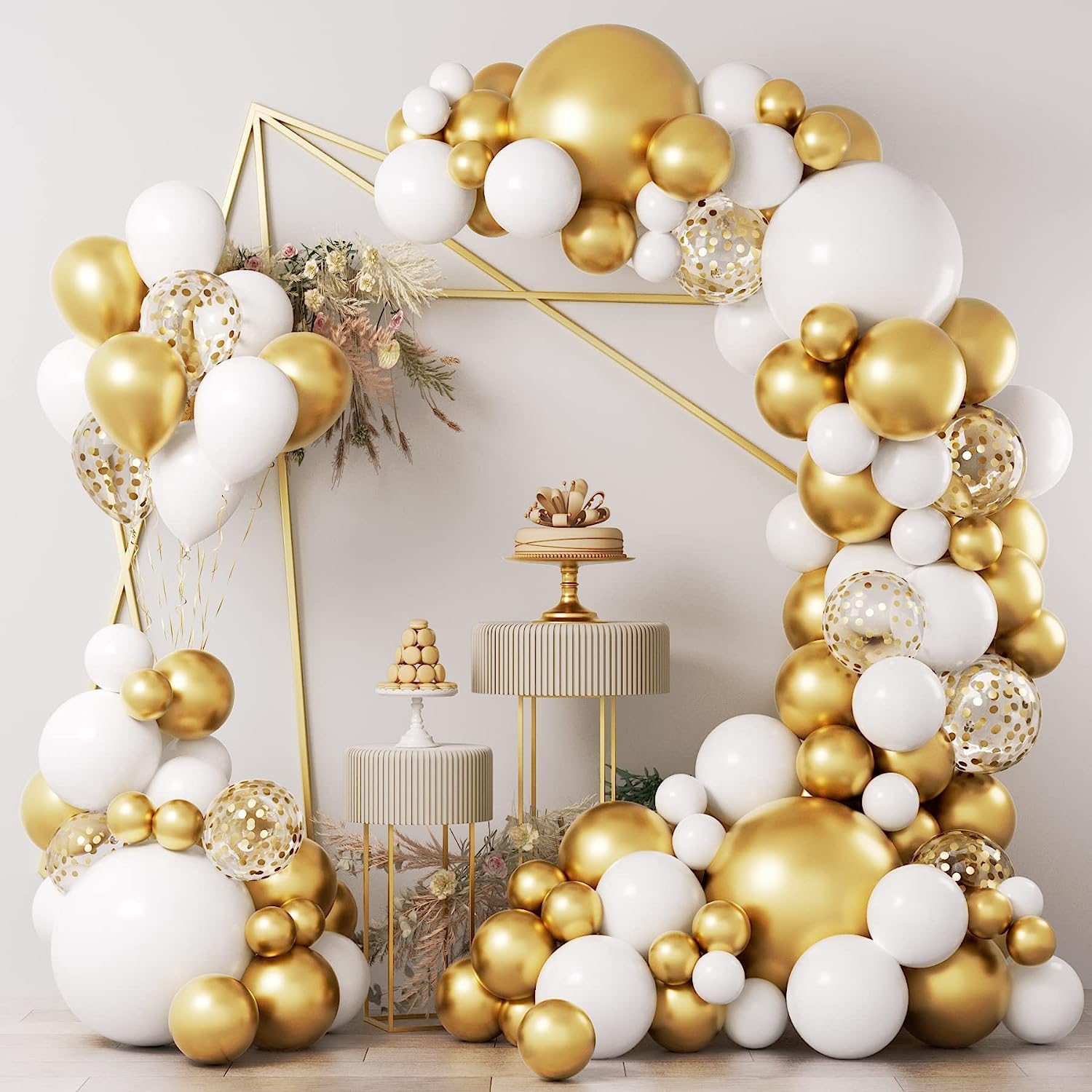 Rozi Decoration Gold & White Balloon Decoration Kit – 67 Pcs for Birthday, Anniversary, Baby Shower, Wedding, Bride-to-Be, Arch Setup-image-21