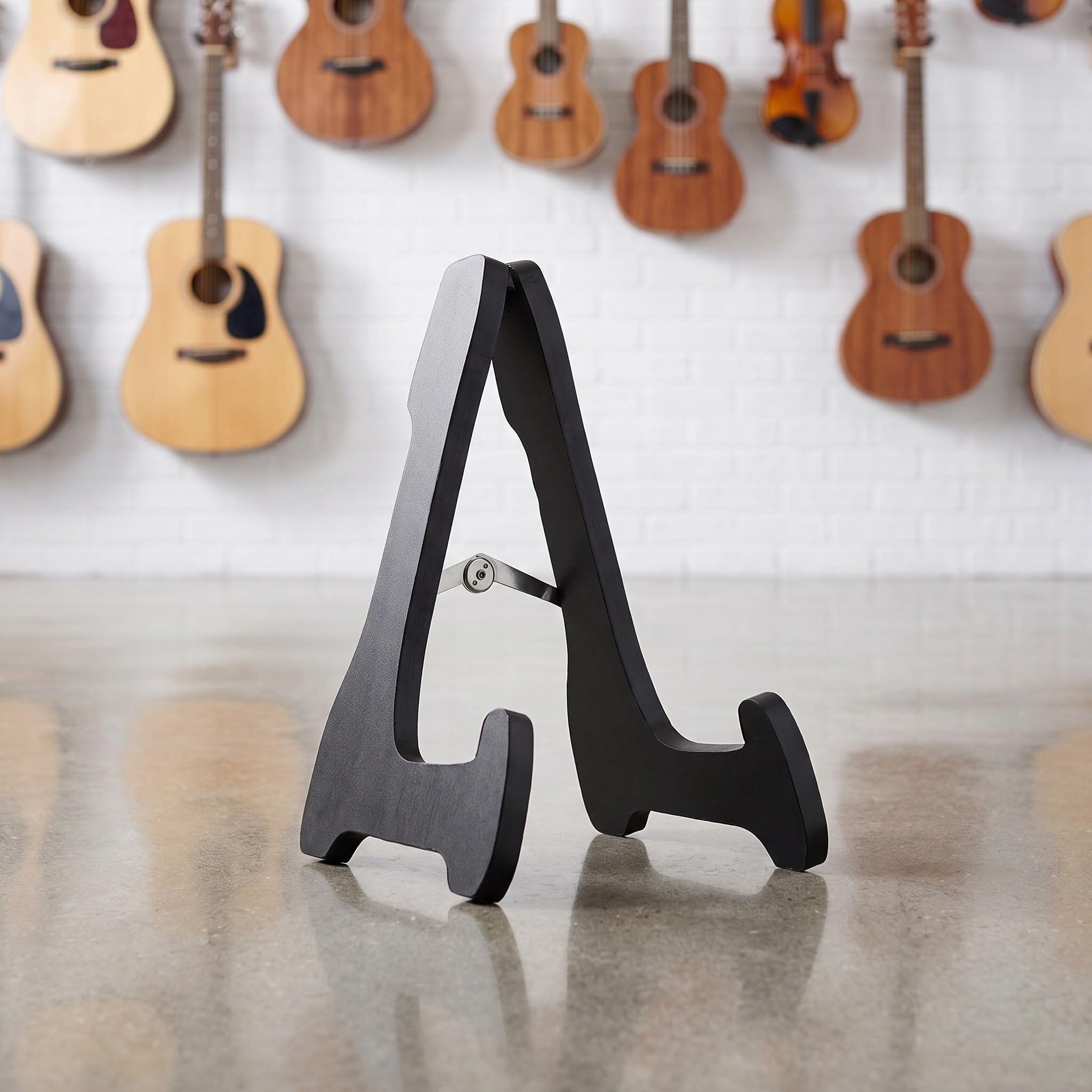 OUNONA Soporte para guitarra acústica, soporte plegable de madera con estructura en forma de A, color negro.