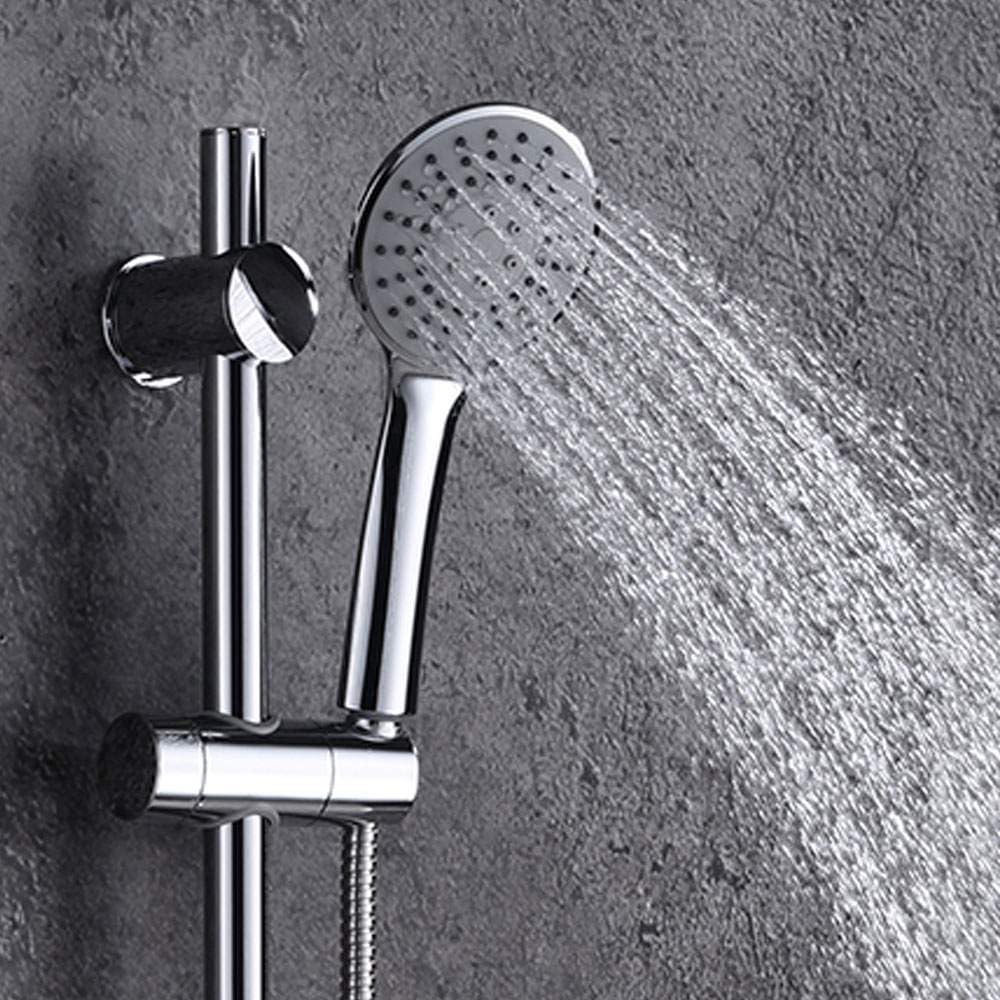 Kit de ducha de mano con 3 posiciones hidromasaje TRE con barra ducha y flexo de acero inoxidable. Ducha y soportes en ABS y barra de acero inox. con acabados en cromo brillo. Recambios originales.