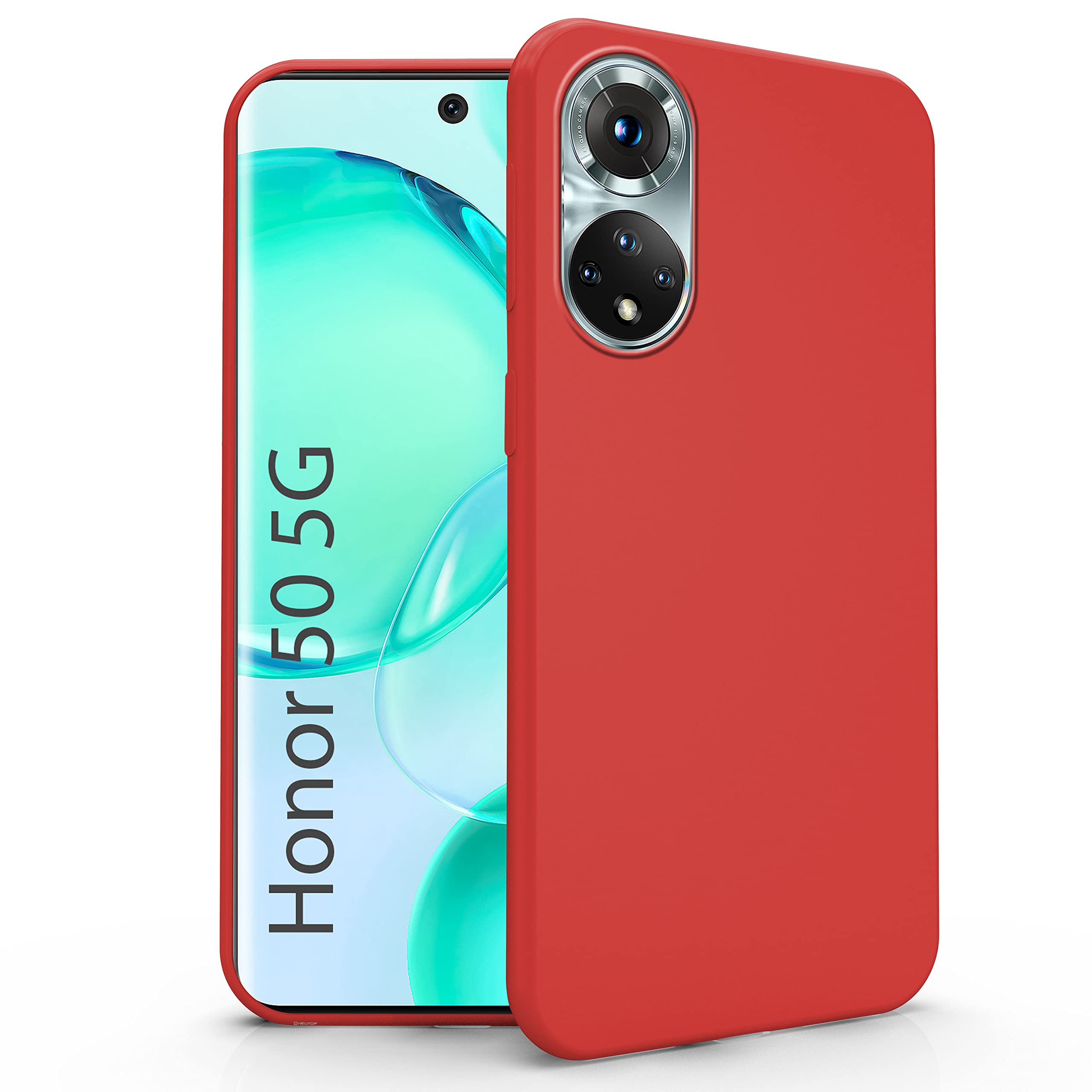TiHen Compatible con Custodia Huawei Honor 50 SE, Cover 360°Girevole Ring Armor Bumper TPU Case Magnetica Supporto Smartphone Silicone Custodie con Pellicola Protettiva-Argento