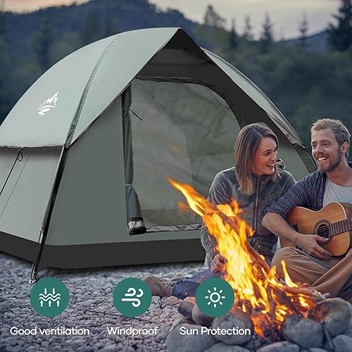 Miniatura 6 de 2-3 Person Camping Tent, Tents for Camping with Removable Rainfly, Family Dome Easy Set Up Tent, Lightweight Tent for Camping, Traveling, Hiking,