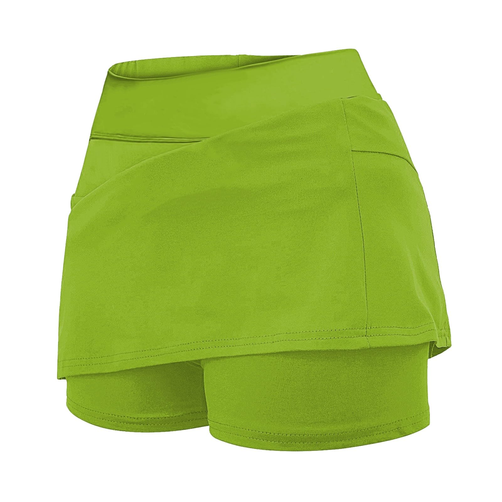 Tennisrock Damen mit Hose 2 in 1 Sportrock Golfrock Tennis Skort mit 2 Taschen & Seitlichem Schlitz Sommerrock Minirock Laufröcke Hosenrock Wandern Laufen Rock Damen Hohe Taille Sportliche Jogginghose