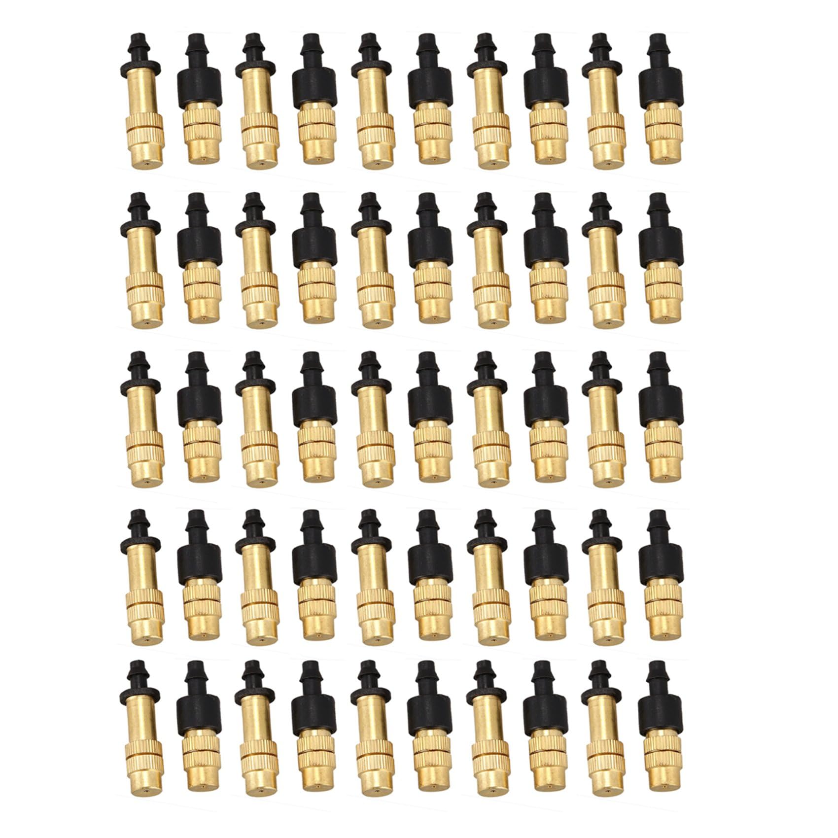 Littimoon 50PCS Adjustable Sprayer Brass Misting Nozzle Atomizing Sprinkler for Mini Drip Garden Watering Irrigation