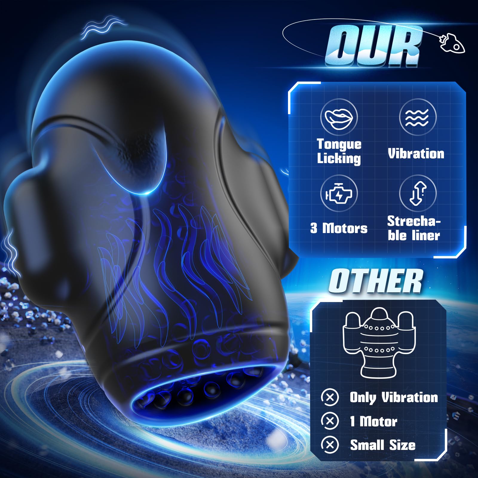 Amazon.com: Male Sex Toys for Men Glans Vibrator - baiwatt Male Maturbator  with 10 Licking Vibrating Modes & 3 Motors Stroker & Smart AI Sync App for  360 Pocket Pussy Wrap, Adult